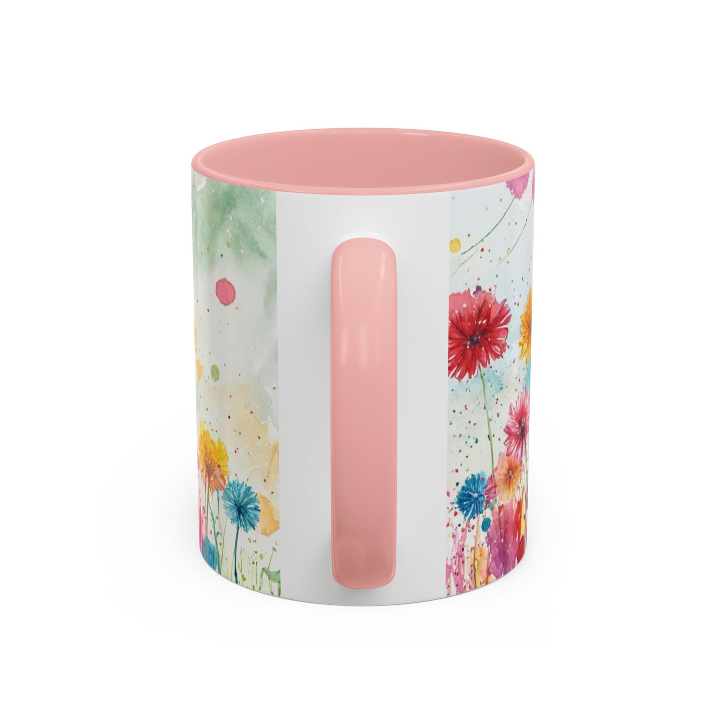 Watercolor Wildflower Accent Coffee Mug — Colorful Floral 11/15oz