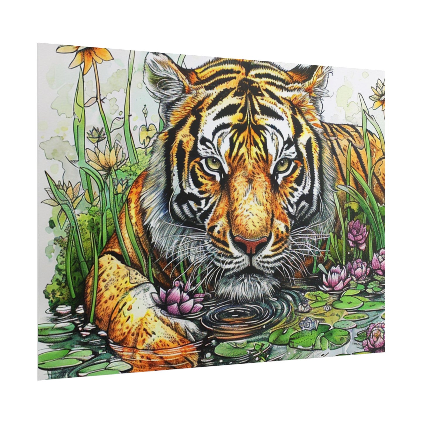 Tiger Illustration Poster — Rolled Art Print