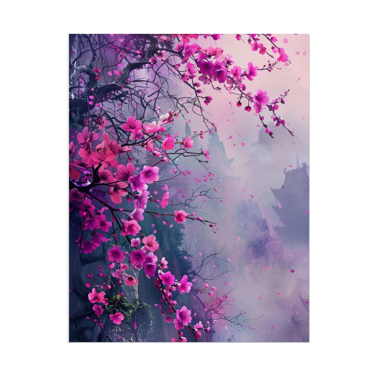 Pink Plum Blossom Wall Art