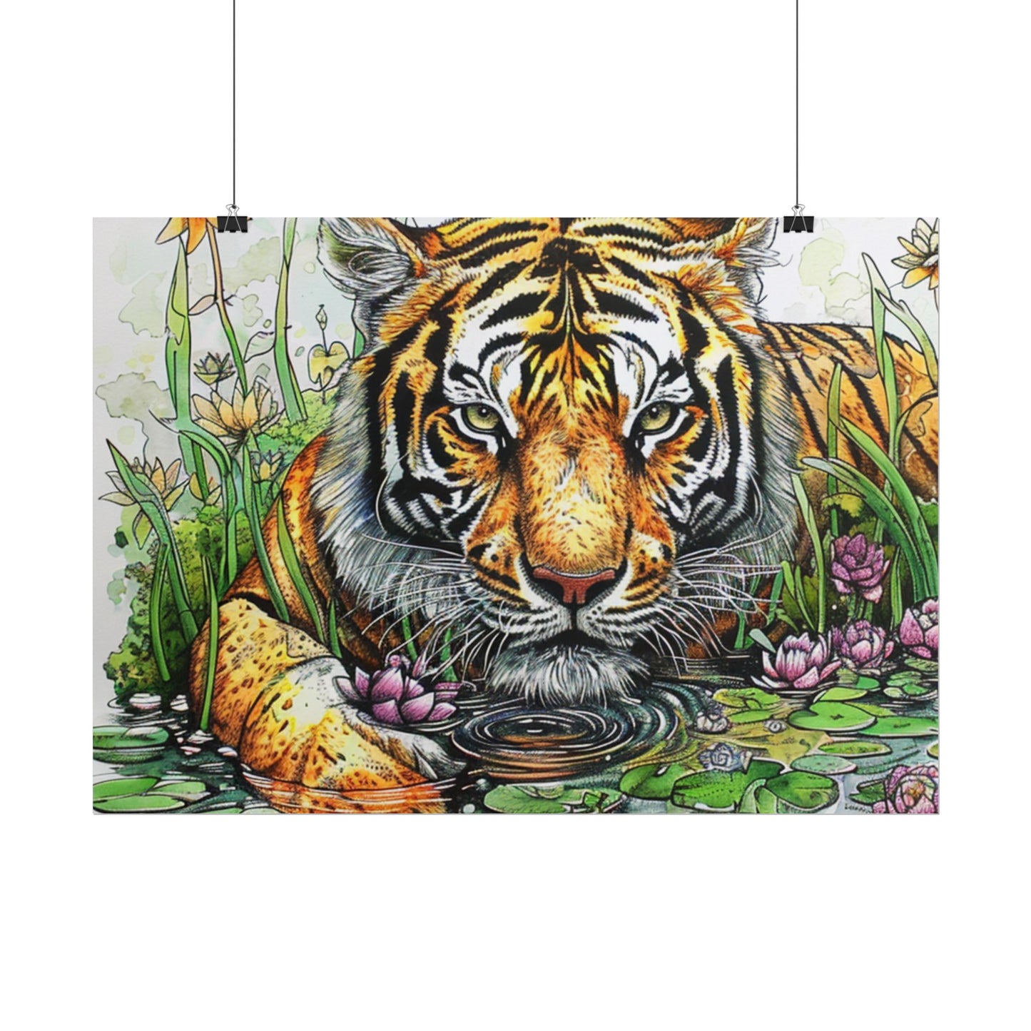 Tiger Illustration Poster — Rolled Art Print