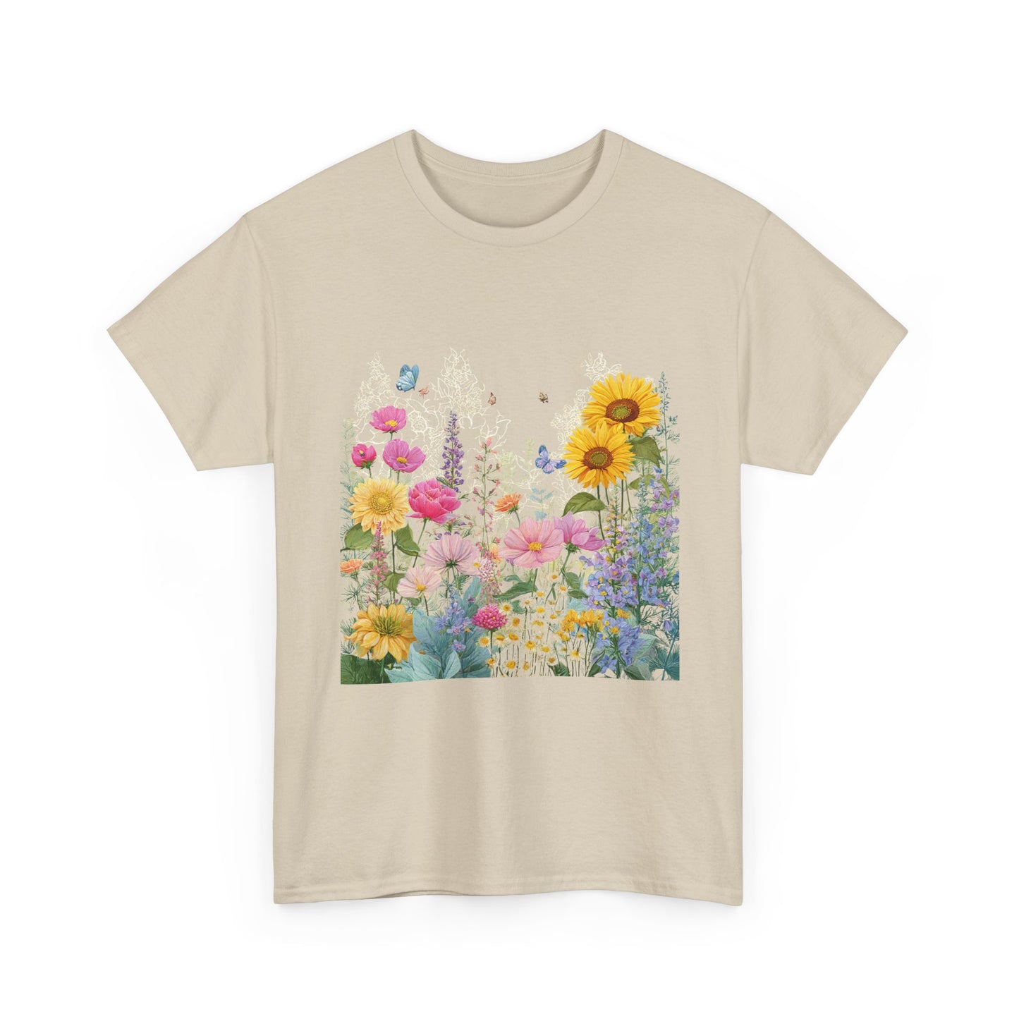 Floral Garden Tee — Sunflower & Wildflower Bouquet Graphic T-Shirt