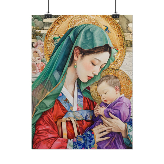 Madonna and Child Poster — Elegant Religious Art Print (Rolled Poster)
