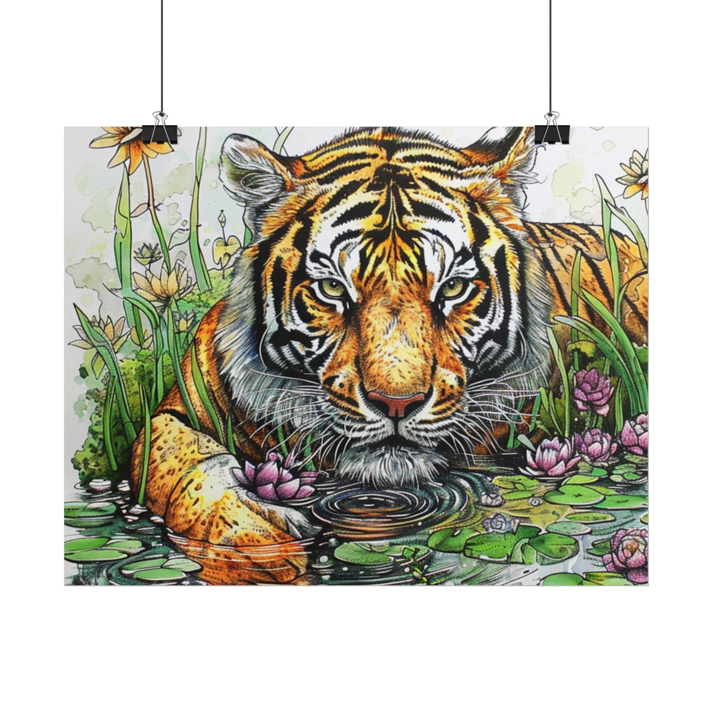 Tiger Illustration Poster — Rolled Art Print