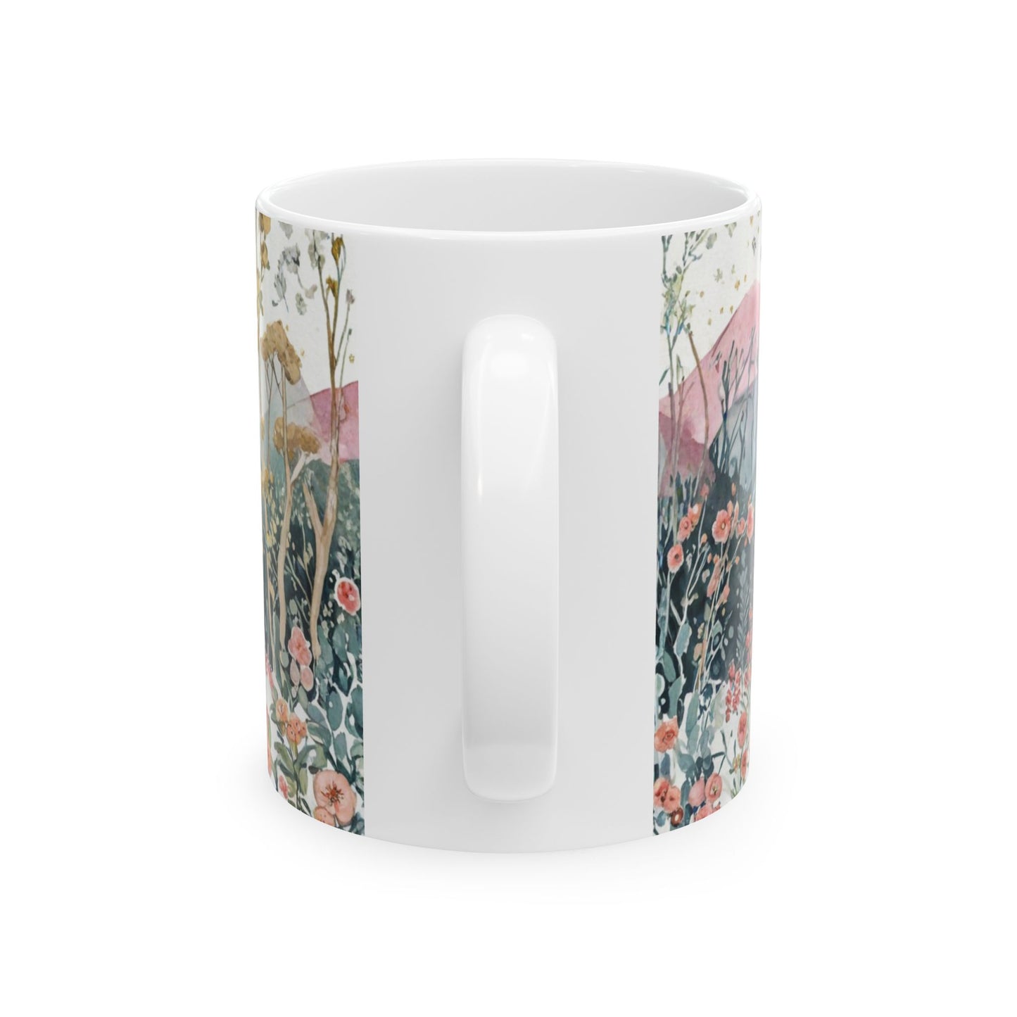 Korean Hanbok Lion Garden Ceramic Mug — Fantasy Floral 11oz/15oz