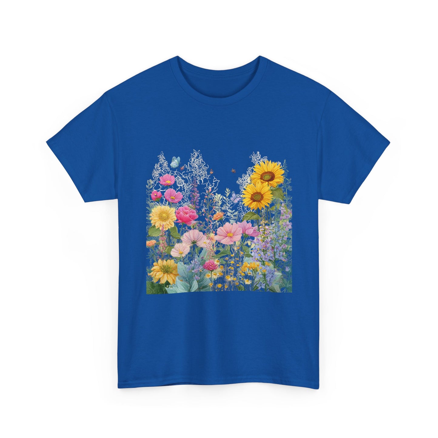 Floral Garden Tee — Sunflower & Wildflower Bouquet Graphic T-Shirt