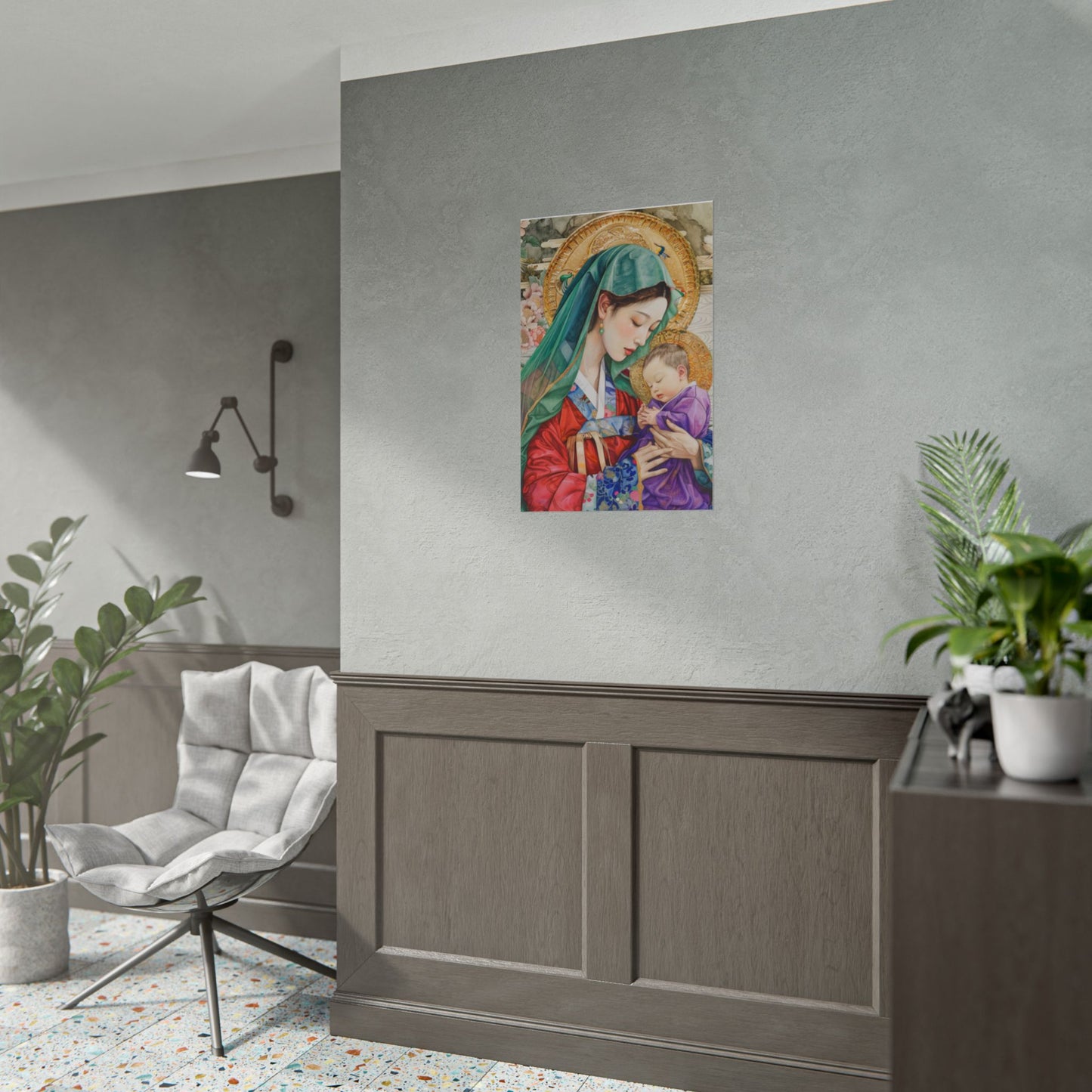 Madonna and Child Poster — Elegant Religious Art Print (Rolled Poster)