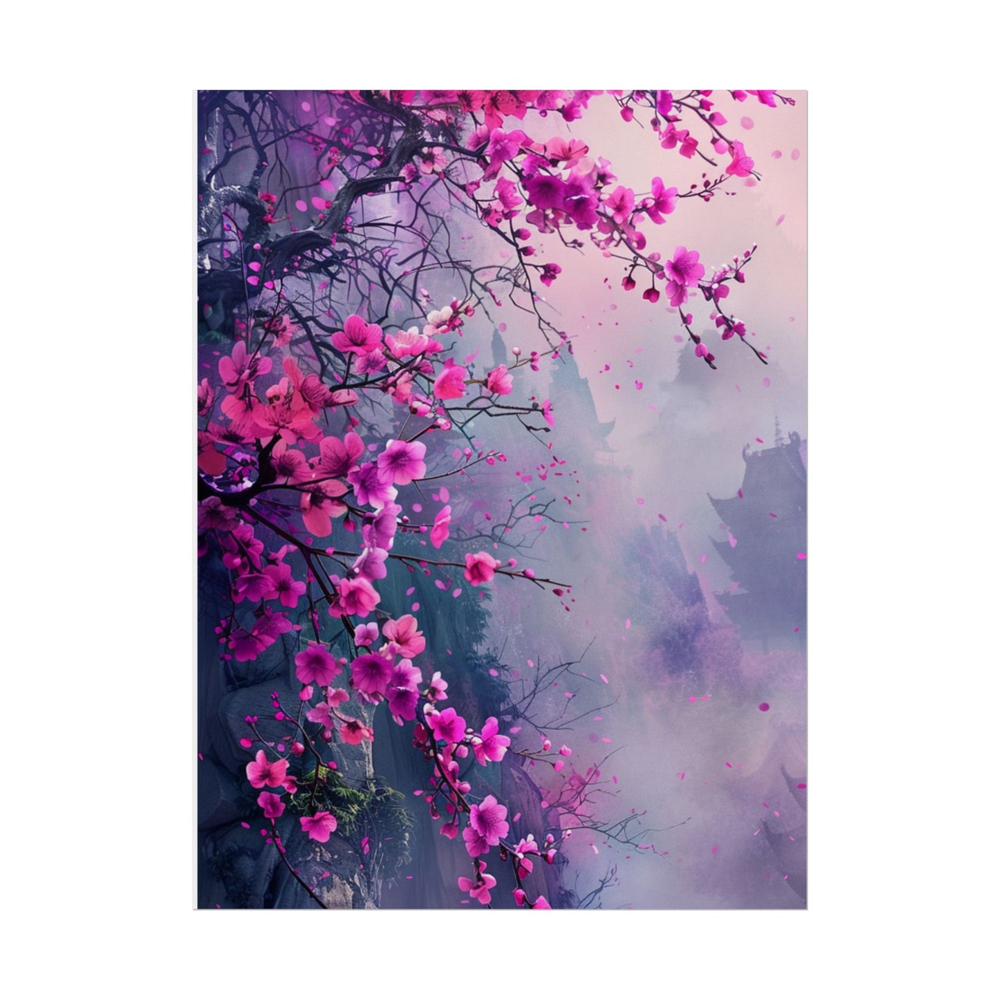 Pink Plum Blossom Wall Art