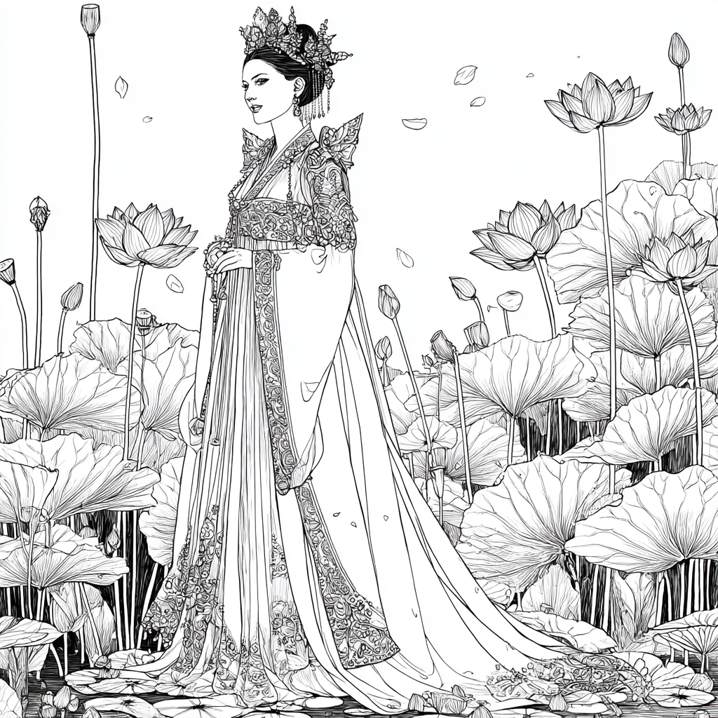 Lotus Bride in Traditional Korean Royal Hanbok