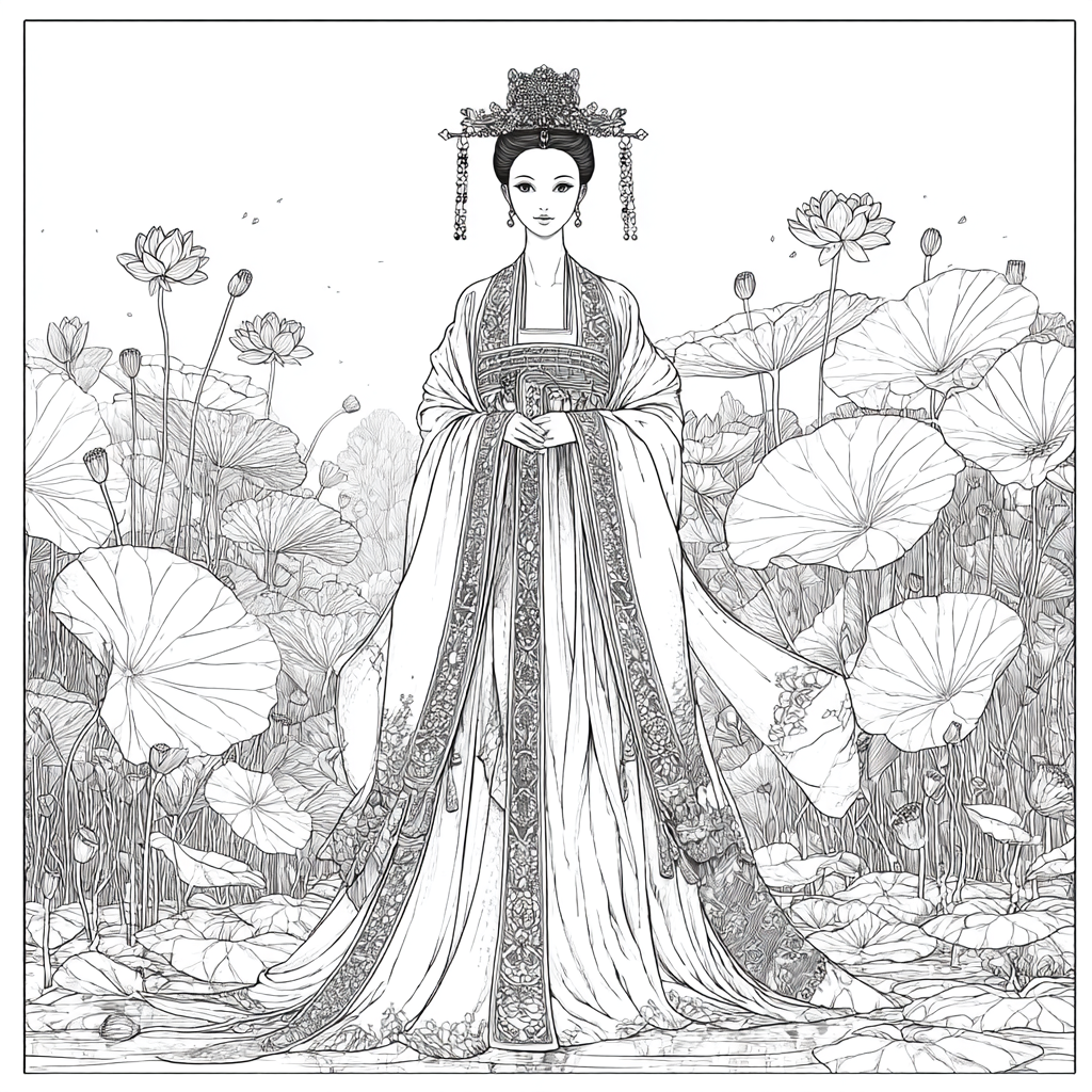 Lotus Bride in Traditional Korean Royal Hanbok
