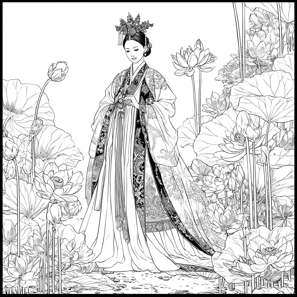 Lotus Bride in Traditional Korean Royal Hanbok