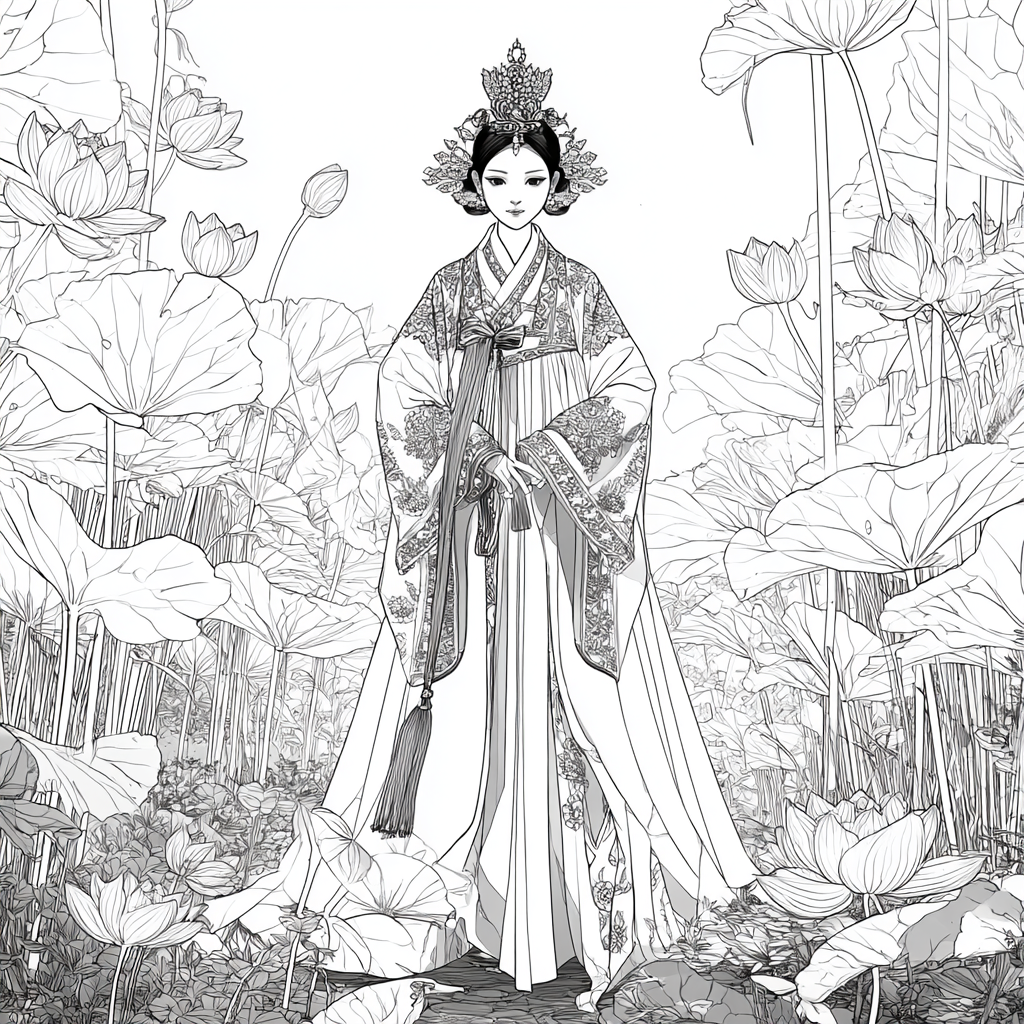Lotus Bride in Traditional Korean Royal Hanbok