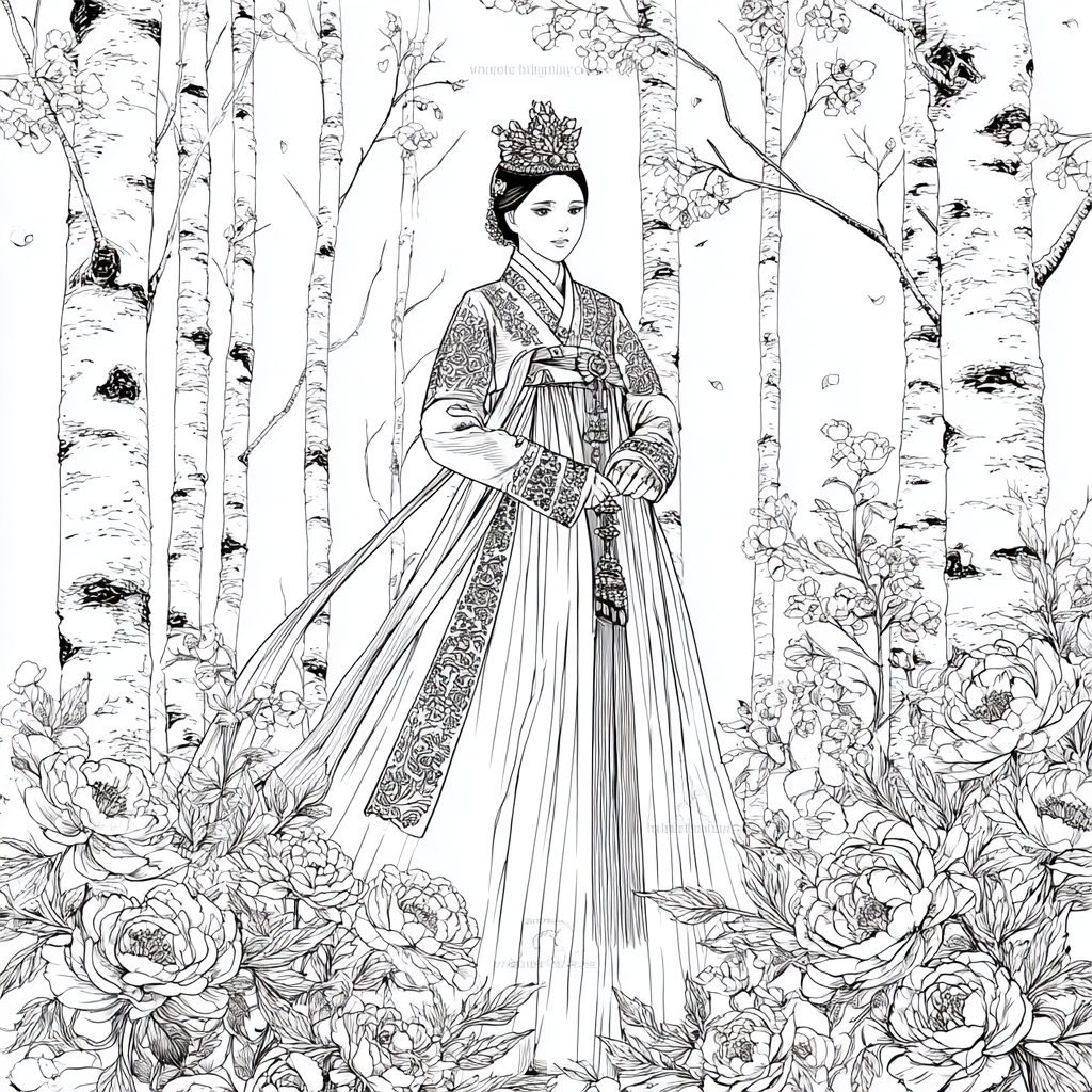 Lotus Bride in Traditional Korean Royal Hanbok