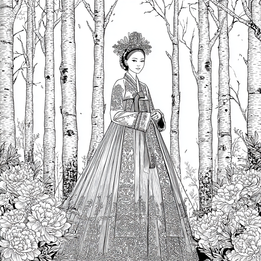 Lotus Bride in Traditional Korean Royal Hanbok