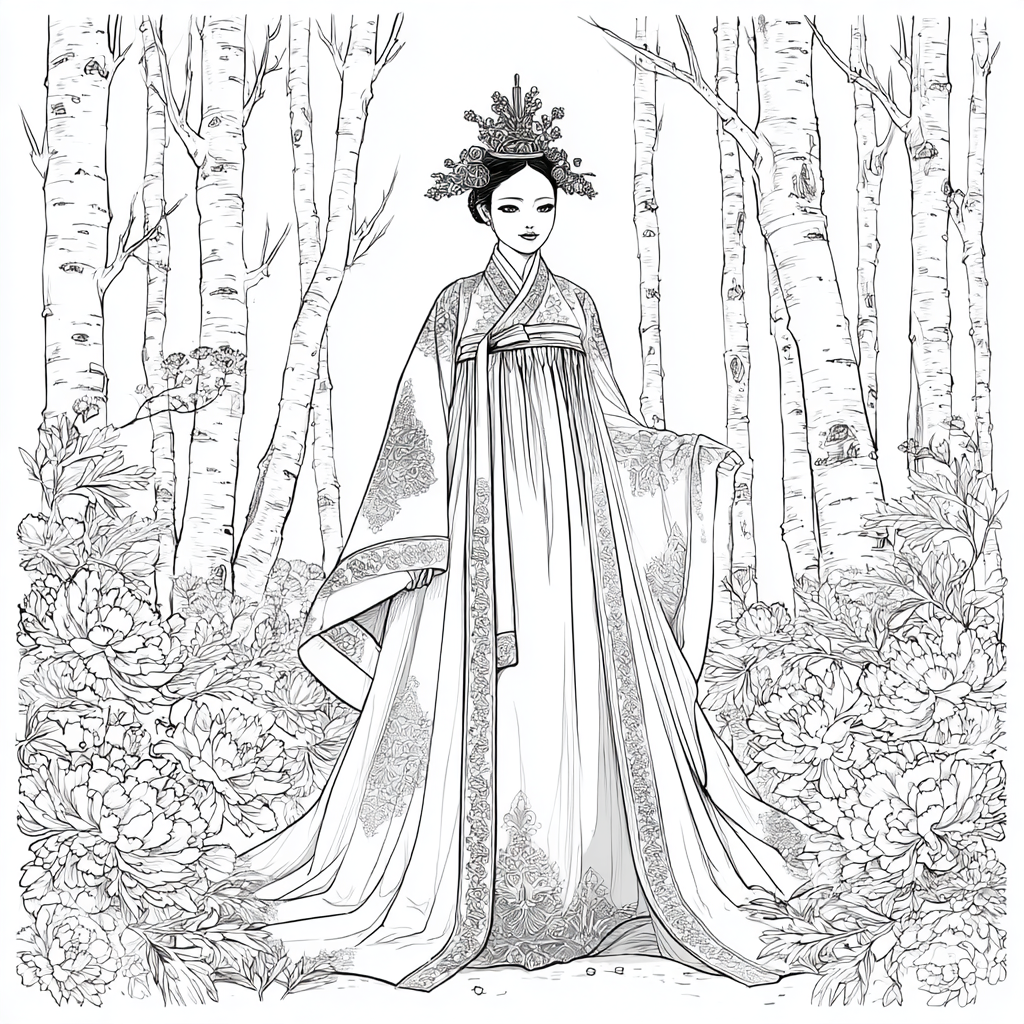 Lotus Bride in Traditional Korean Royal Hanbok