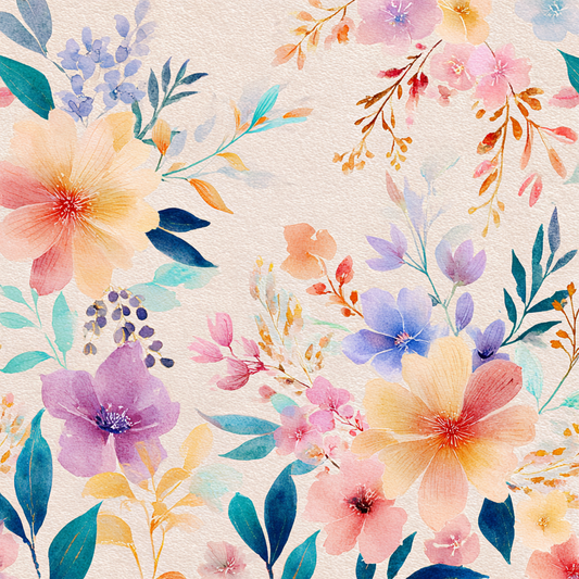 Pastel Watercolor Floral Garden Background