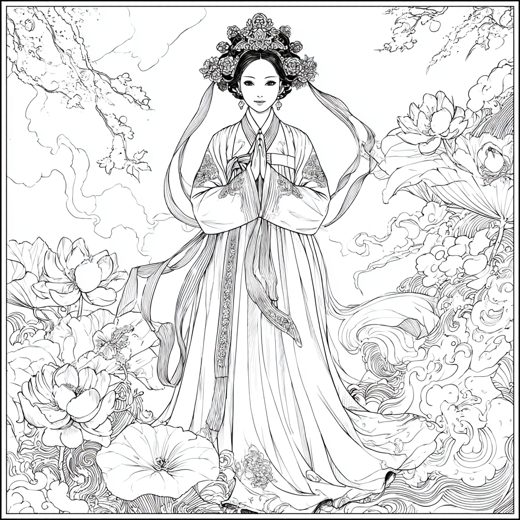 Moonlit Prayer Among Lotus Seas