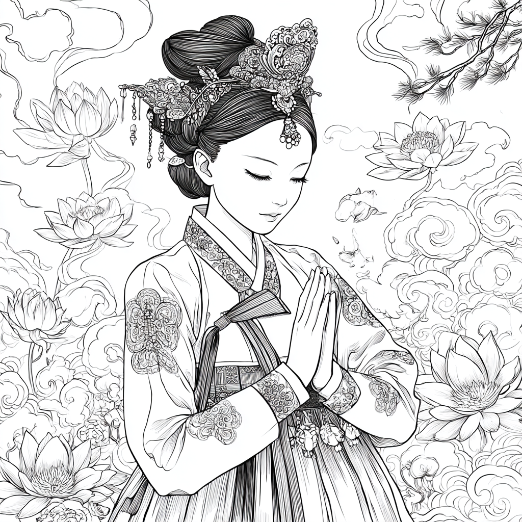 Moonlit Prayer Among Lotus Seas