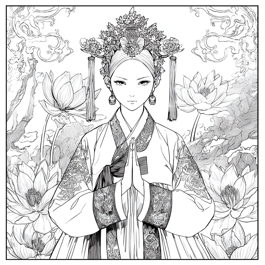 Moonlit Prayer Among Lotus Seas
