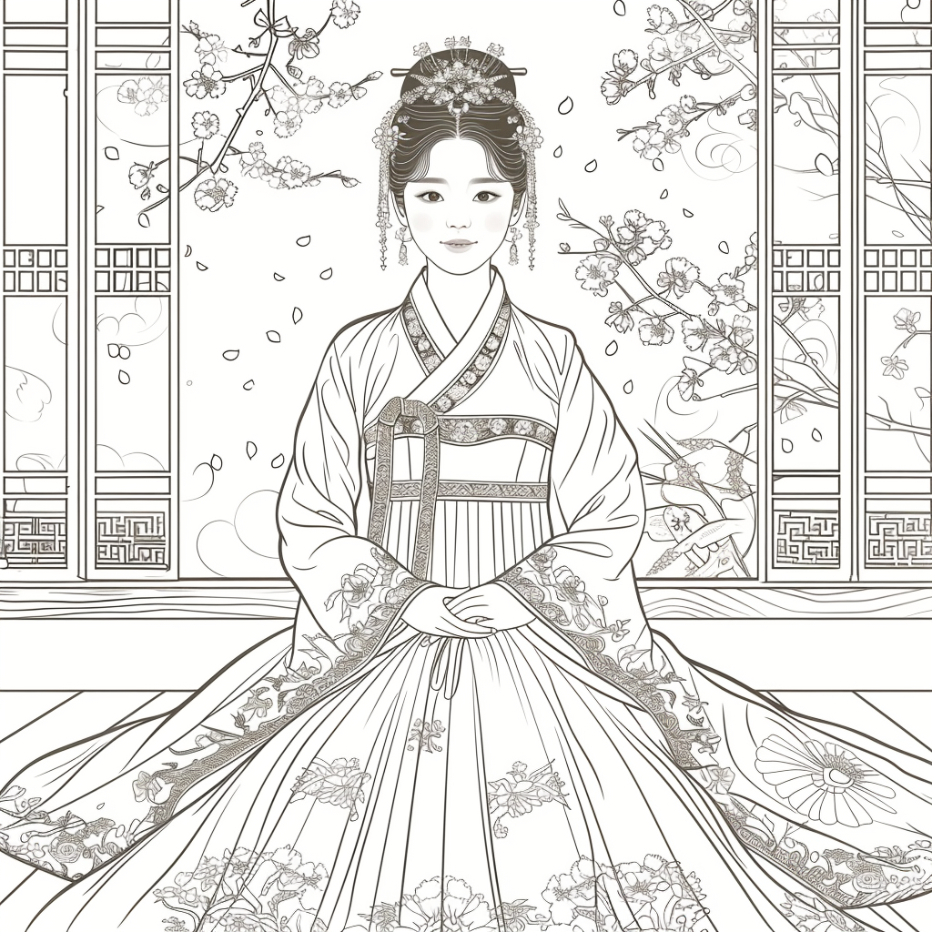 Whispers of Spring – The Hanbok Princess by the Window