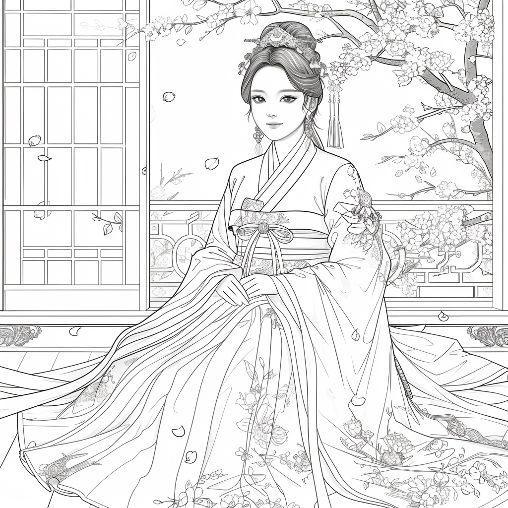 Whispers of Spring – The Hanbok Princess by the Window