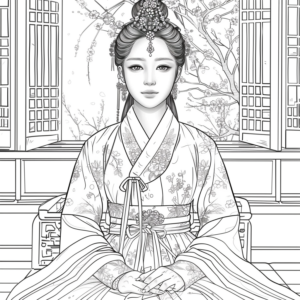 Whispers of Spring – The Hanbok Princess by the Window