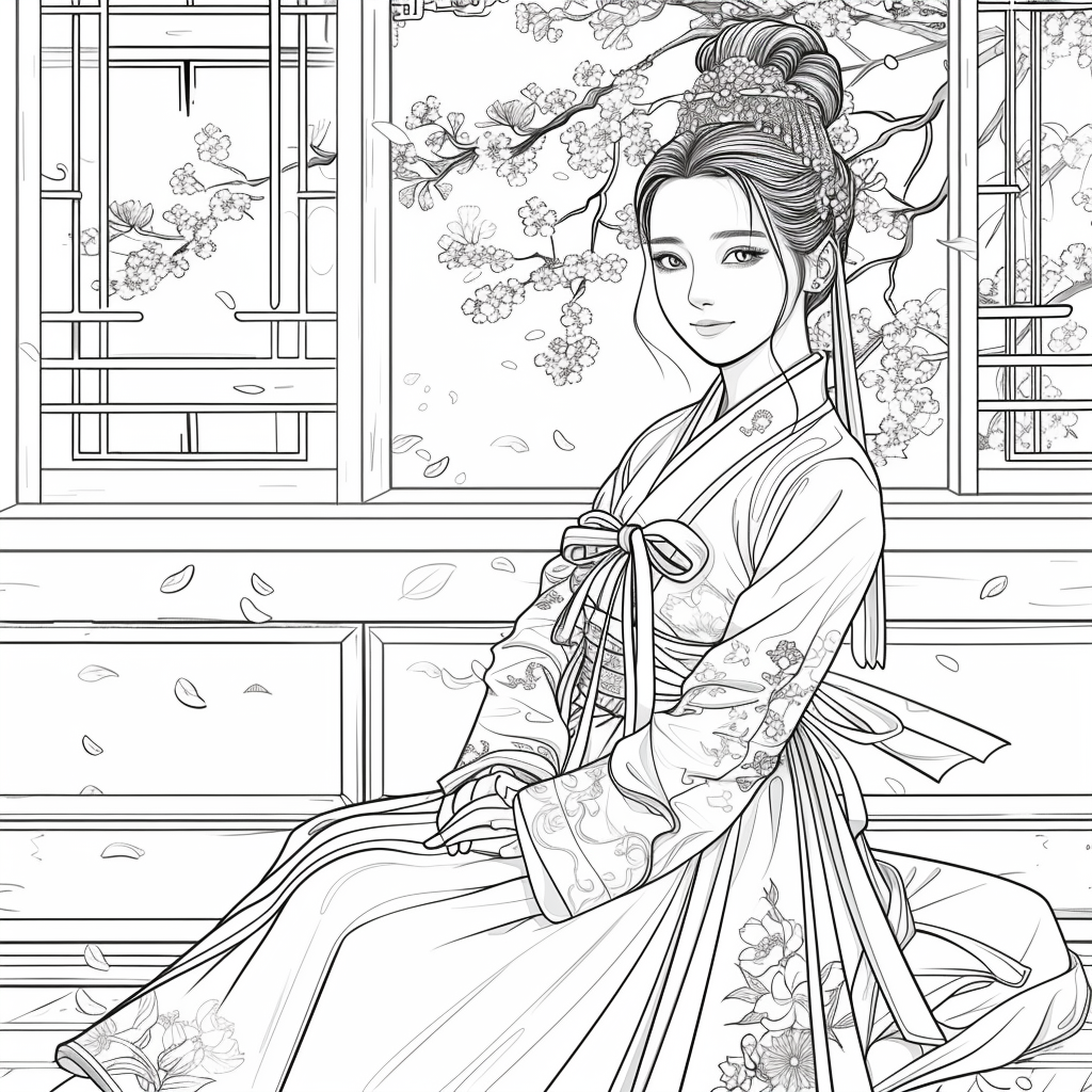 Whispers of Spring – The Hanbok Princess by the Window
