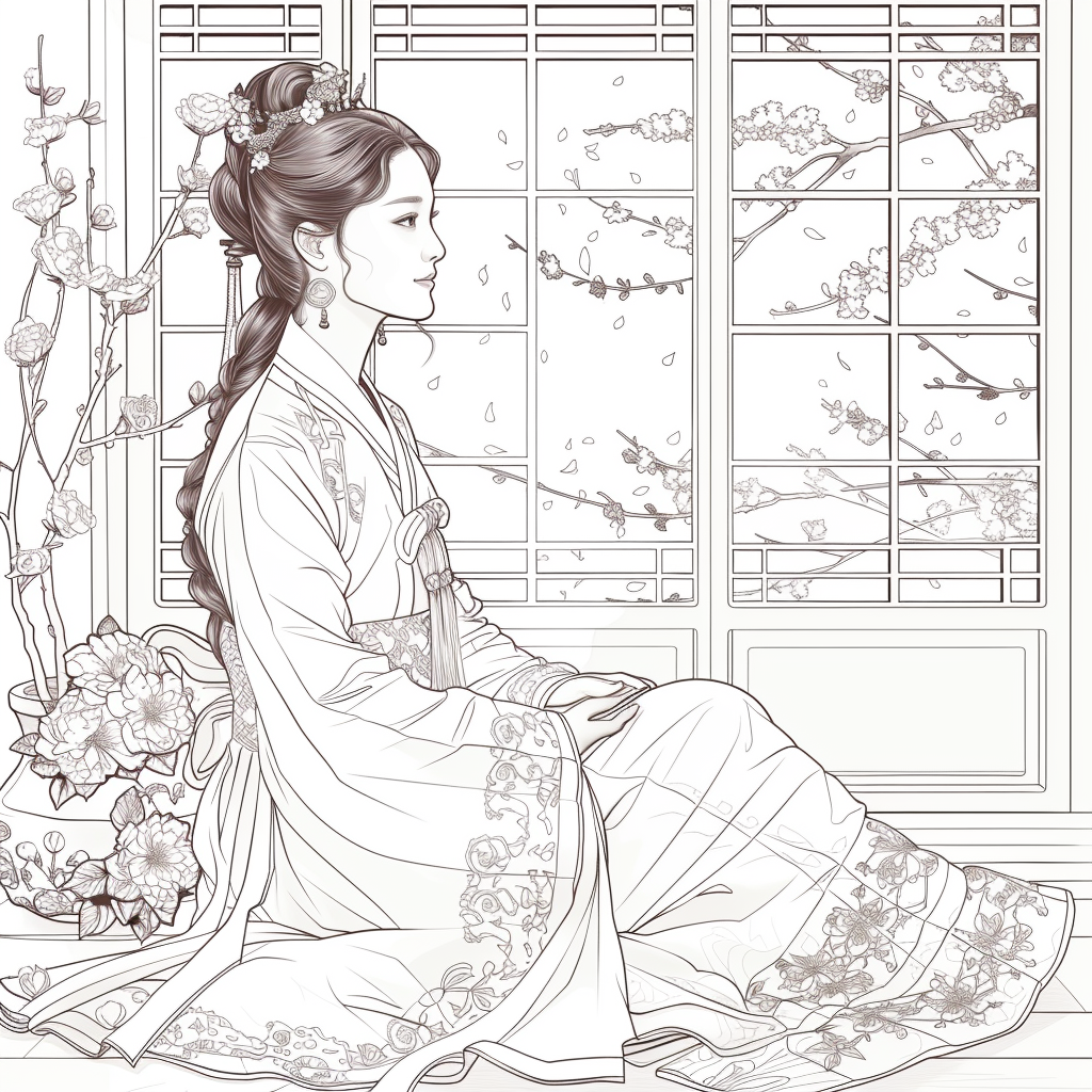 Whispers of Spring – The Hanbok Princess by the Window