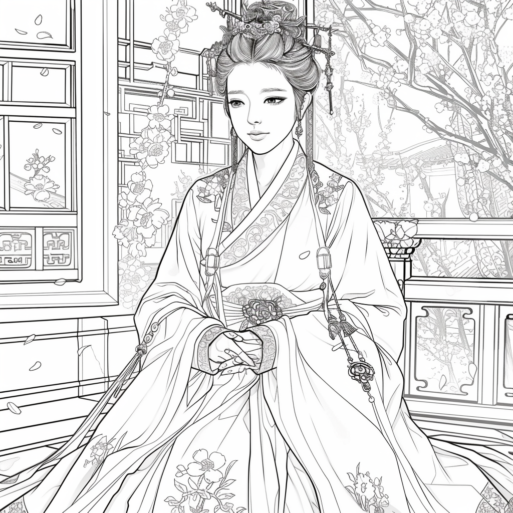 Whispers of Spring – The Hanbok Princess by the Window