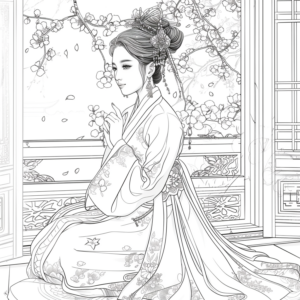 Whispers of Spring – The Hanbok Princess by the Window