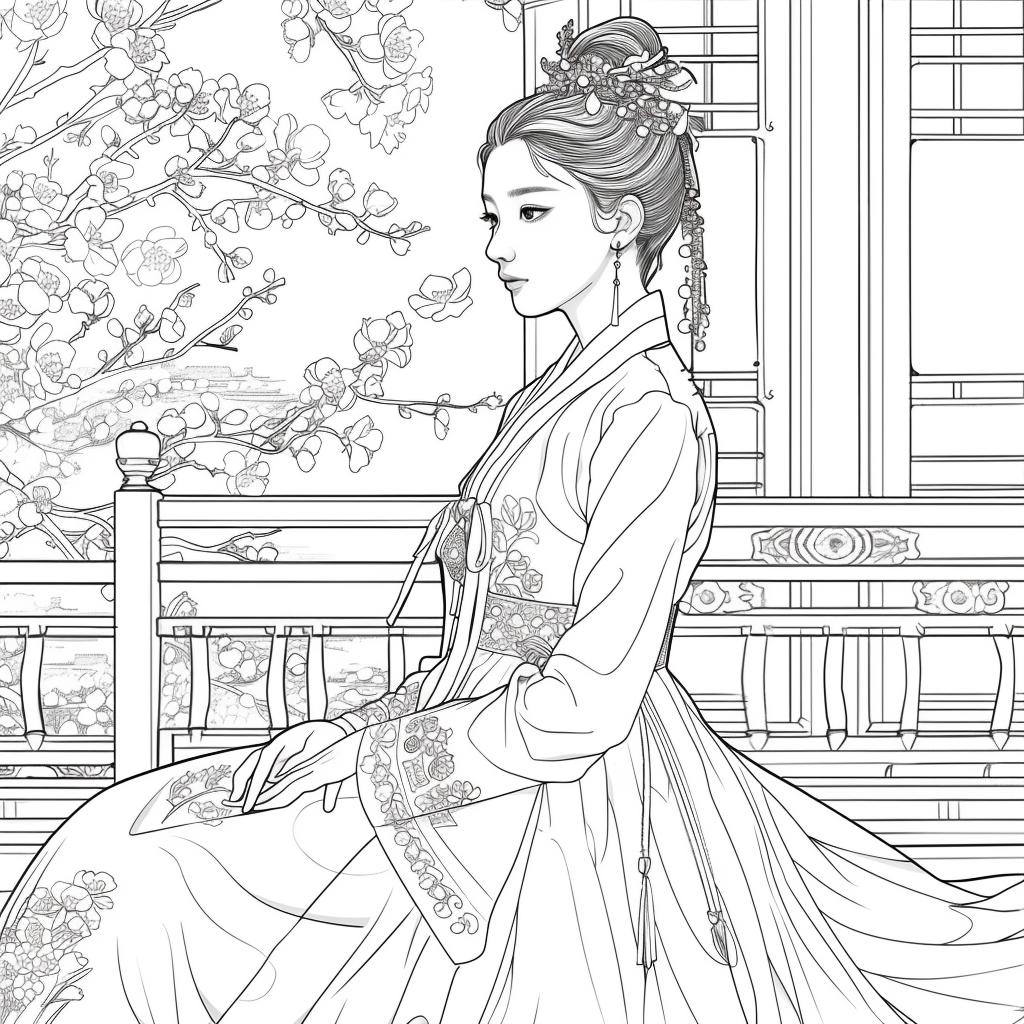 Whispers of Spring – The Hanbok Princess by the Window