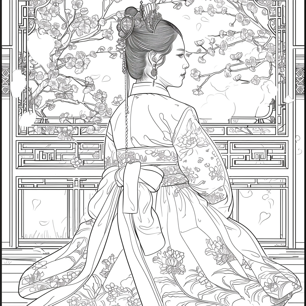 Whispers of Spring – The Hanbok Princess by the Window