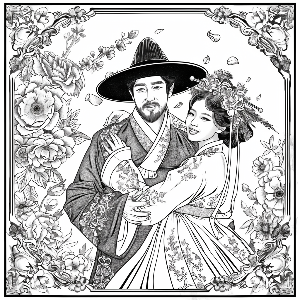 Blossoms of Love – A Korean Wedding Embrace