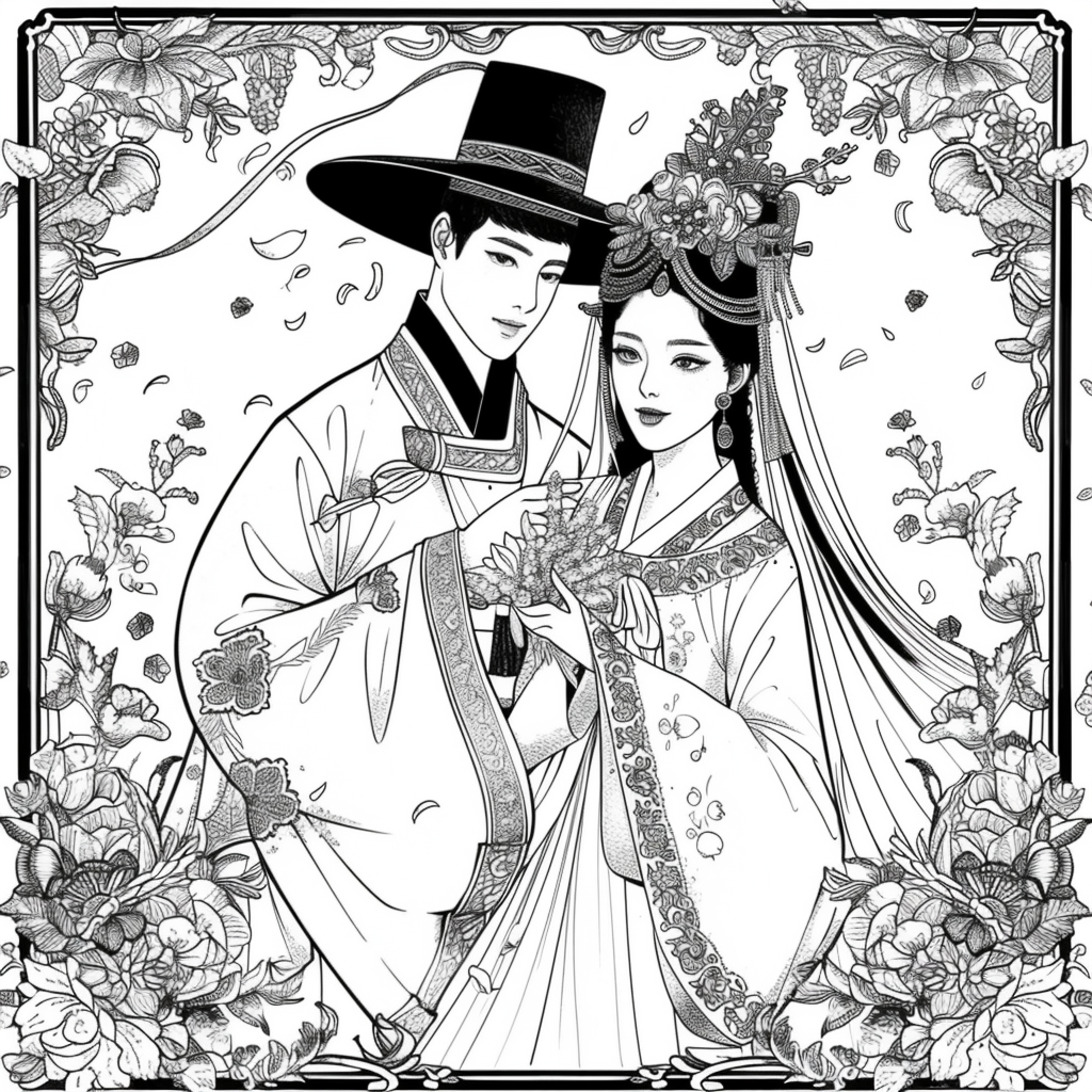 Blossoms of Love – A Korean Wedding Embrace