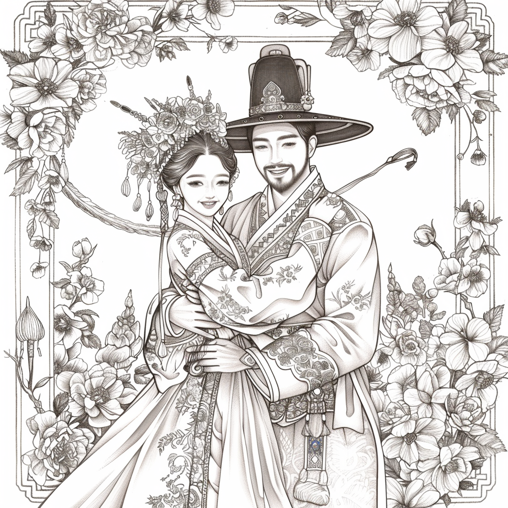 Blossoms of Love – A Korean Wedding Embrace