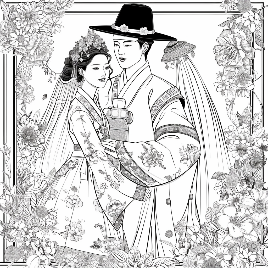 Blossoms of Love – A Korean Wedding Embrace