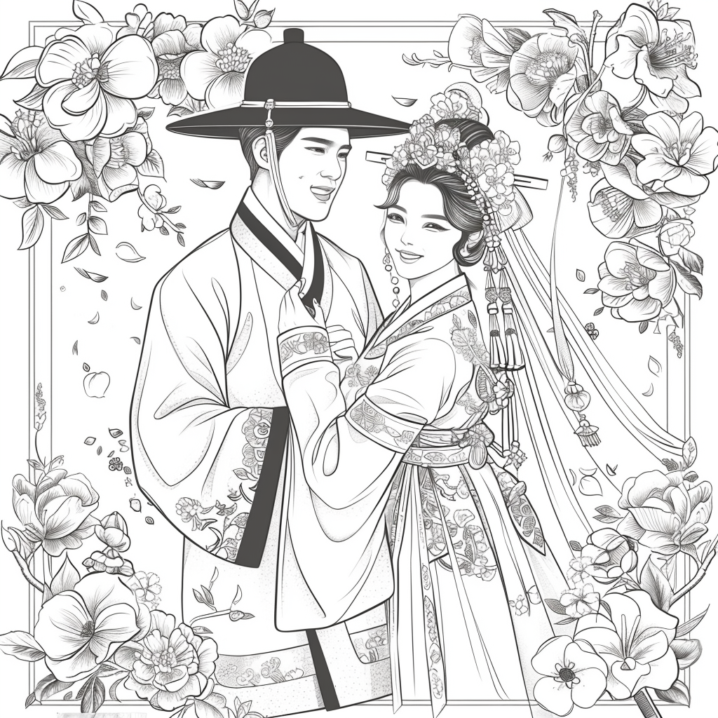Blossoms of Love – A Korean Wedding Embrace