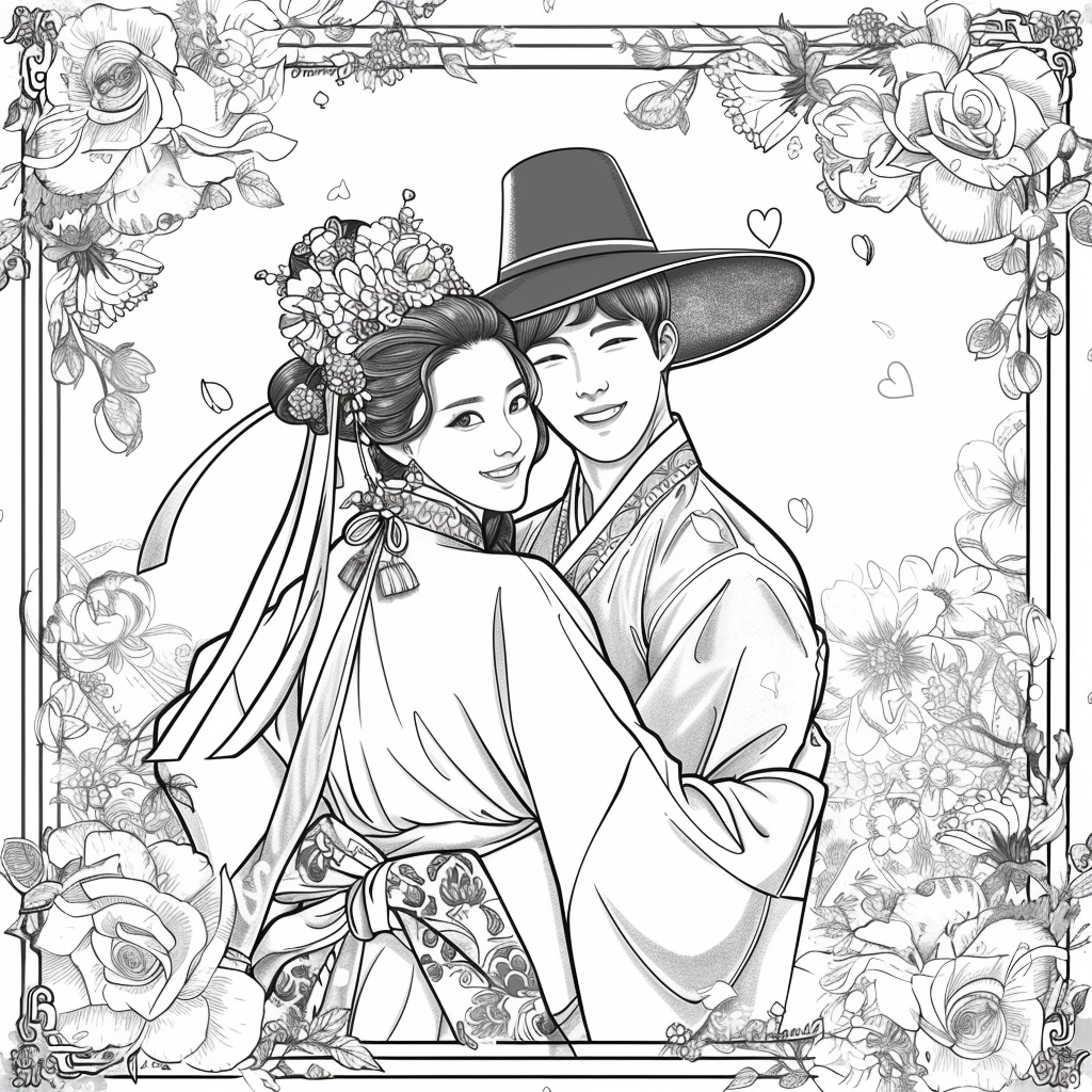 Blossoms of Love – A Korean Wedding Embrace