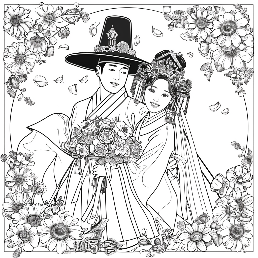 Blossoms of Love – A Korean Wedding Embrace
