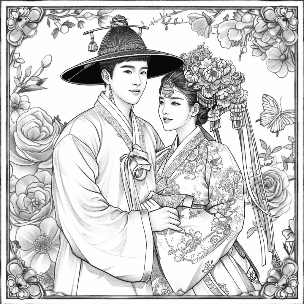 Blossoms of Love – A Korean Wedding Embrace