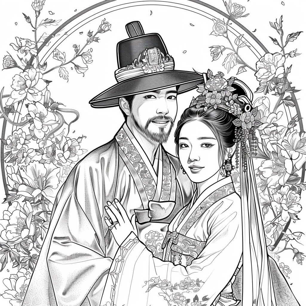 Blossoms of Love – A Korean Wedding Embrace