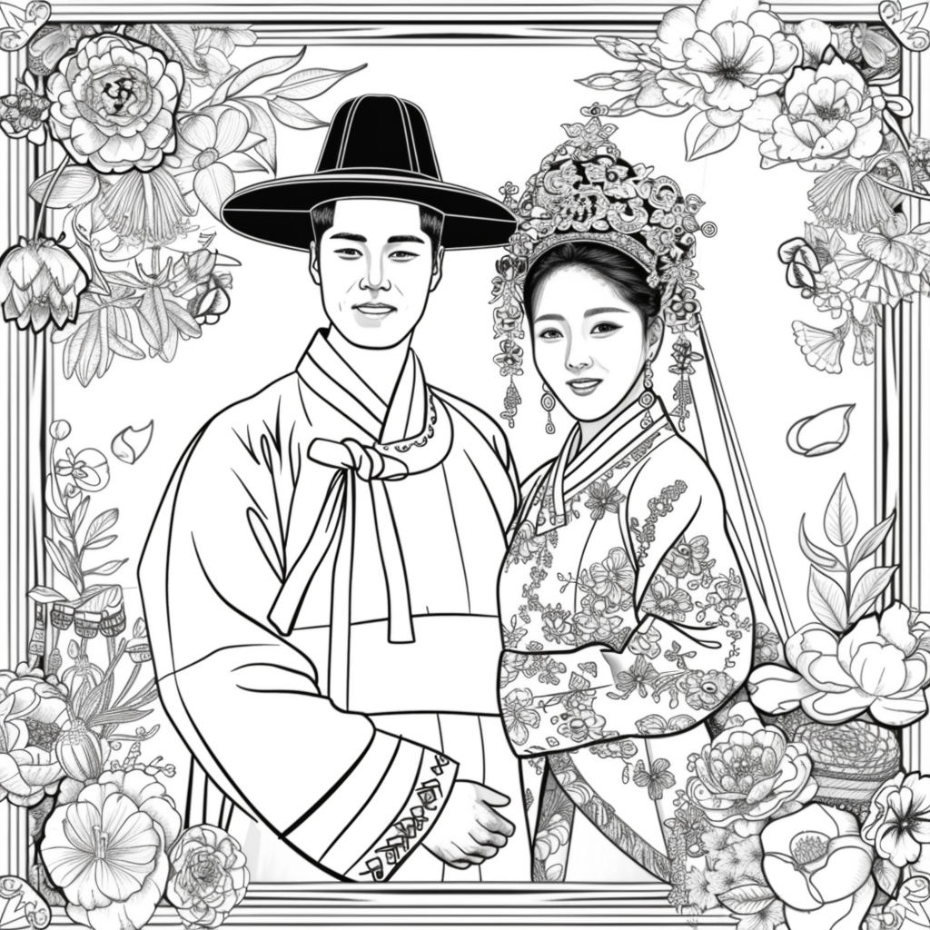 Blossoms of Love – A Korean Wedding Embrace