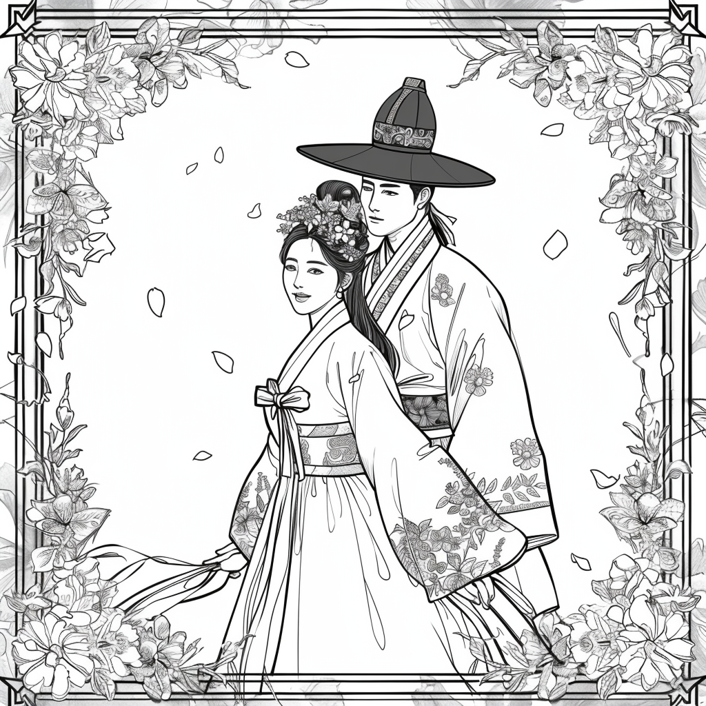 Blossoms of Love – A Korean Wedding Embrace