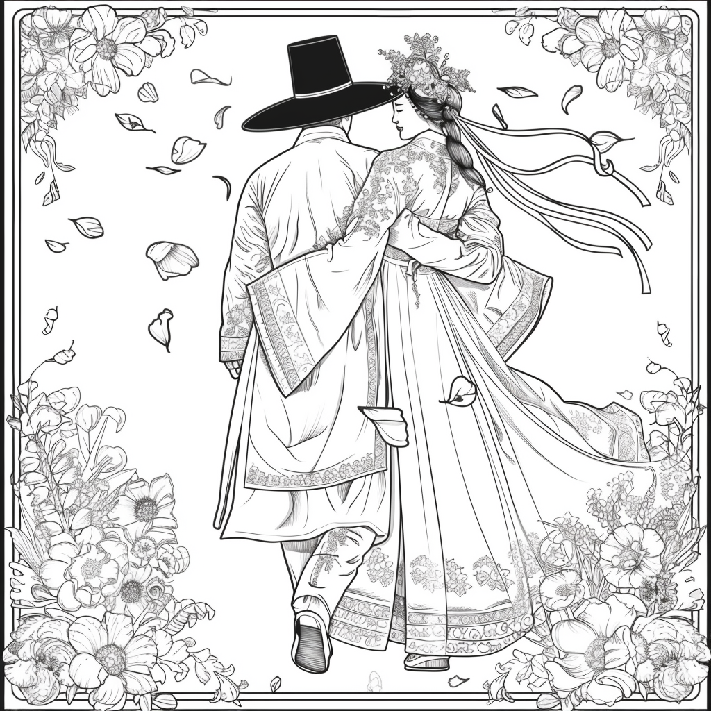 Blossoms of Love – A Korean Wedding Embrace