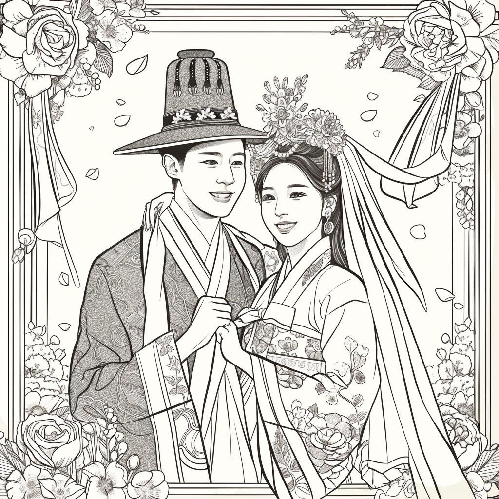 Blossoms of Love – A Korean Wedding Embrace
