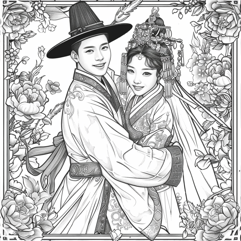 Blossoms of Love – A Korean Wedding Embrace