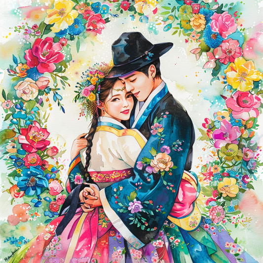Blossoms of Love – A Korean Wedding Embrace