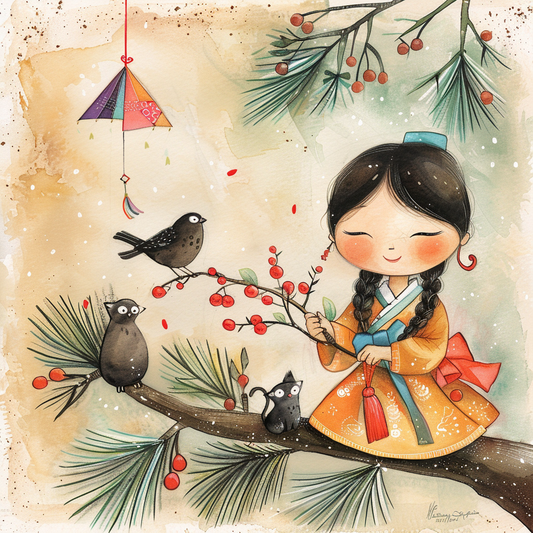 Little Winter Blessing on the Pine Branch