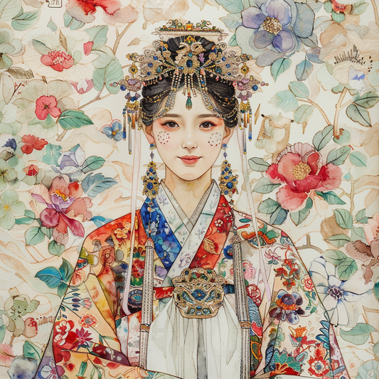 Blossom Crown: The Korean Bride of Radiant Traditions
