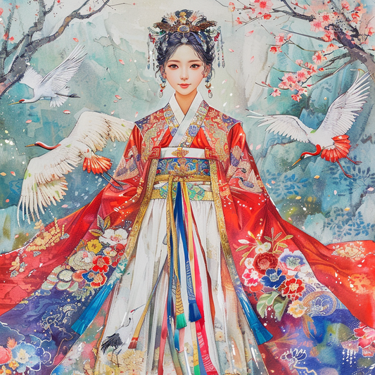 Crane Princess of Spring Blossoms