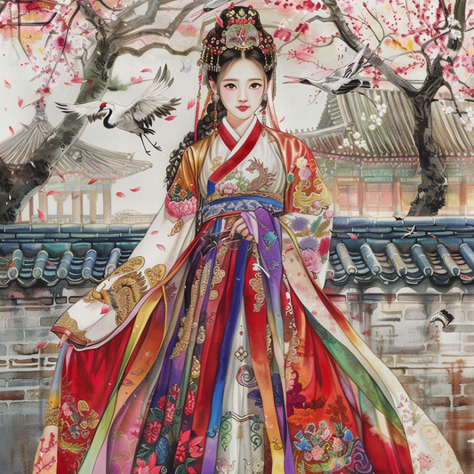 Royal Elegance: Korean Princess in Ceremonial Hanbok